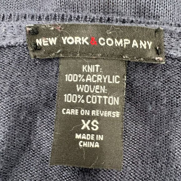 NY&CO Argyle Sweater Vest XS Yellow Navy Gray V-Neck Sleeveless Preppy Academia - Picture 3 of 8